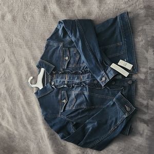 Talbots denim jacket, large, blue